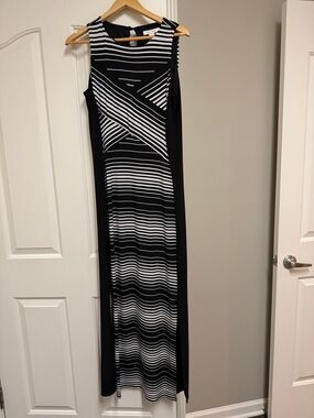 Black & White Striped Maxi Dress